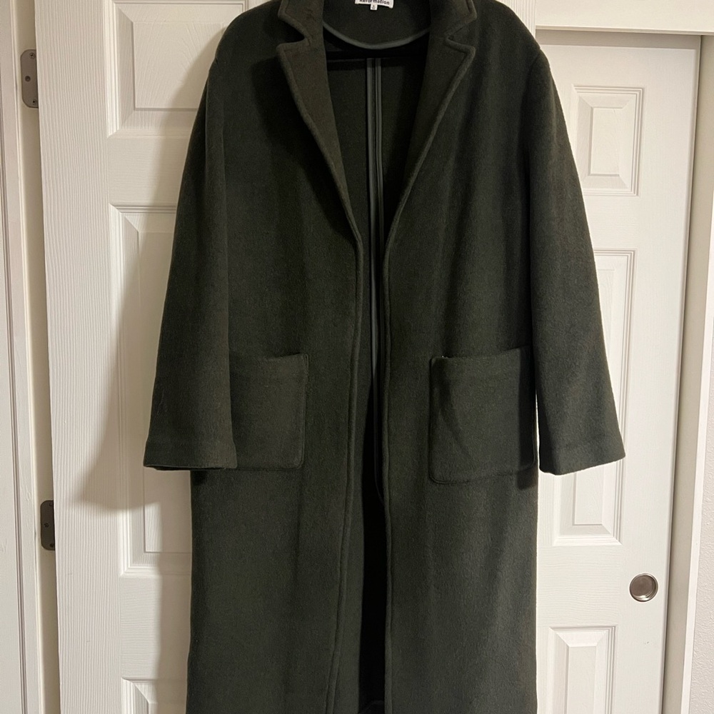 Reformation Olive Green wool coat - Picture 2 of 5